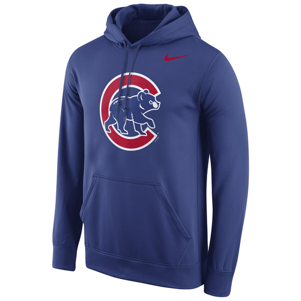 Men Chicago Cubs Nike Logo Performance Pullover Hoodie Royal